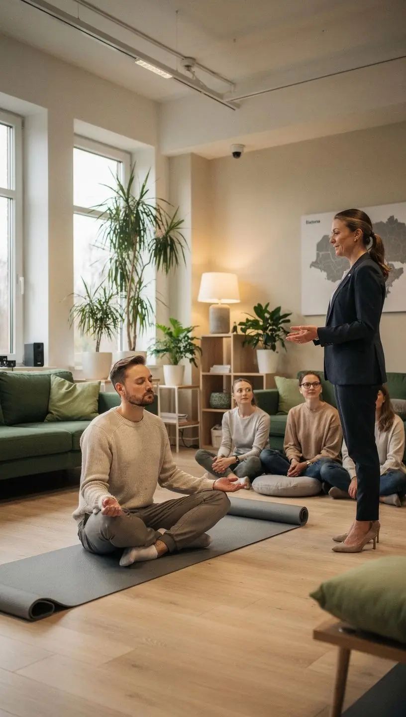 Sissepääsuga vastuvõturuum, kus on avarad istumiskohad ja kaasaegne disain.