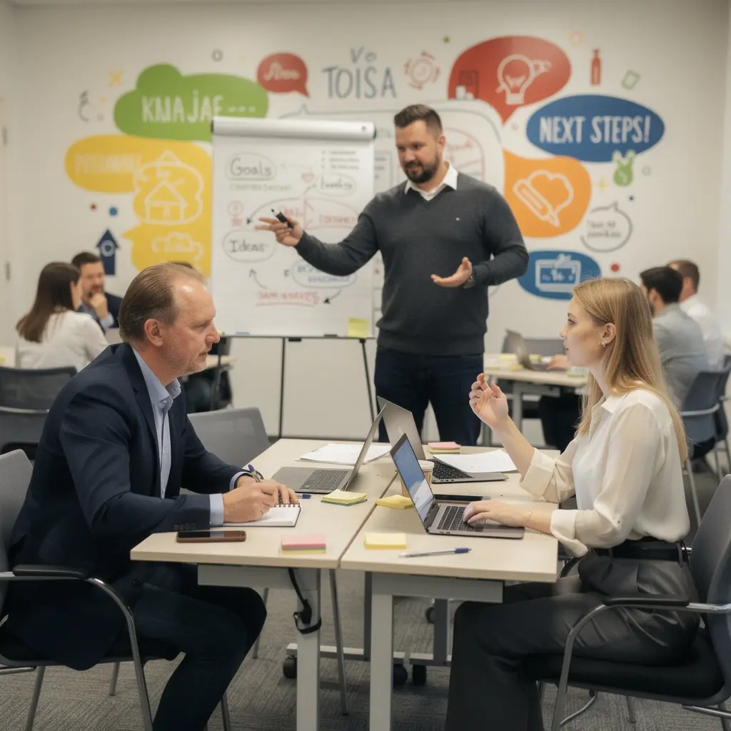 Avar koridor, mis juhatab külalisi erinevatesse tööruumidesse, selged suunaviidad.